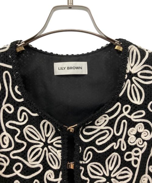 Lily Brown（リリーブラウン）Lily Brown (リリーブラウン) バテンクロシェブレードトリムジャケット ブラック サイズ:Freeの古着・服飾アイテム