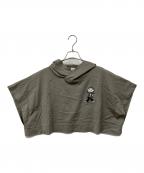 βベータ）の古着「ボーダーネコ刺繍アンサンブルプルオーバー」｜グレー