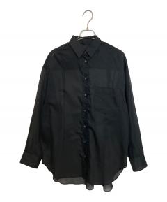 conte コンテ キュプラシルクシャツ ネイビー フリーサイズ 中古・古着通販】Conte (コンテ) キュプラシルク シャツ ブラック