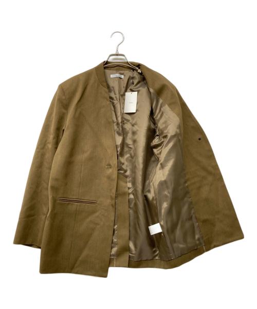 digne（ディニュ）digne (ディニュ) collarless jacket オリーブ サイズ:Fの古着・服飾アイテム