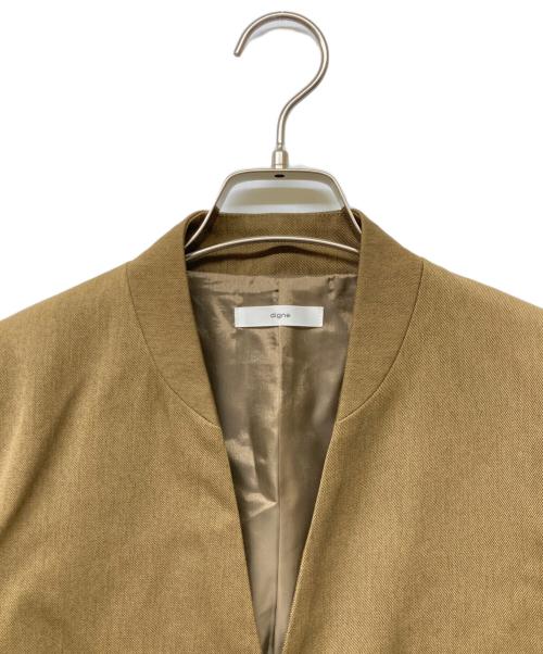 digne（ディニュ）digne (ディニュ) collarless jacket オリーブ サイズ:Fの古着・服飾アイテム