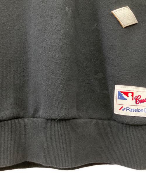 el conductorh（コンダクター）el conductorH (コンダクター) CORD EMBROIDERED COTTON HOODED SWEATER TEAM ブラック サイズ:SIZE2の古着・服飾アイテム