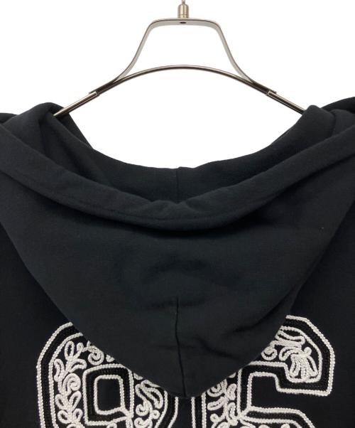 el conductorh（コンダクター）el conductorH (コンダクター) CORD EMBROIDERED COTTON HOODED SWEATER TEAM ブラック サイズ:SIZE2の古着・服飾アイテム
