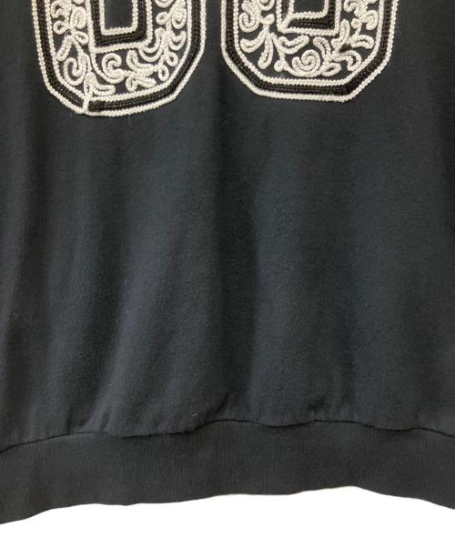 el conductorh（コンダクター）el conductorH (コンダクター) CORD EMBROIDERED COTTON HOODED SWEATER TEAM ブラック サイズ:SIZE2の古着・服飾アイテム