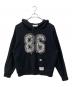 el conductorH（コンダクター）の古着「CORD EMBROIDERED COTTON HOODED SWEATER TEAM」｜ブラック