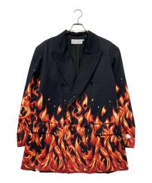 el conductorh（コンダクター）の古着「COTTON DOUBLE BREASTED JKT 'FLAME」｜ブラック×レッド