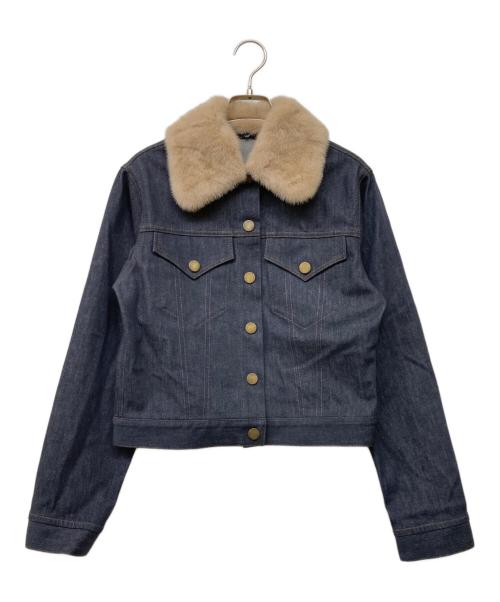 FOXEY（フォクシー）FOXEY (フォクシー) ミンクファーデニムジャケット インディゴ サイズ:38の古着・服飾アイテム