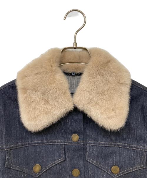 FOXEY（フォクシー）FOXEY (フォクシー) ミンクファーデニムジャケット インディゴ サイズ:38の古着・服飾アイテム
