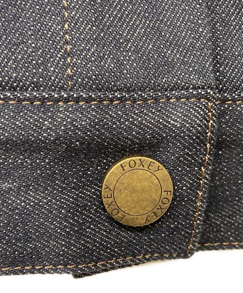 FOXEY（フォクシー）FOXEY (フォクシー) ミンクファーデニムジャケット インディゴ サイズ:38の古着・服飾アイテム
