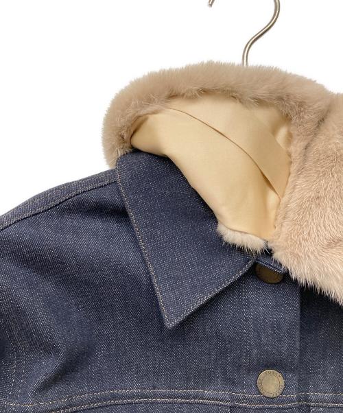 FOXEY（フォクシー）FOXEY (フォクシー) ミンクファーデニムジャケット インディゴ サイズ:38の古着・服飾アイテム