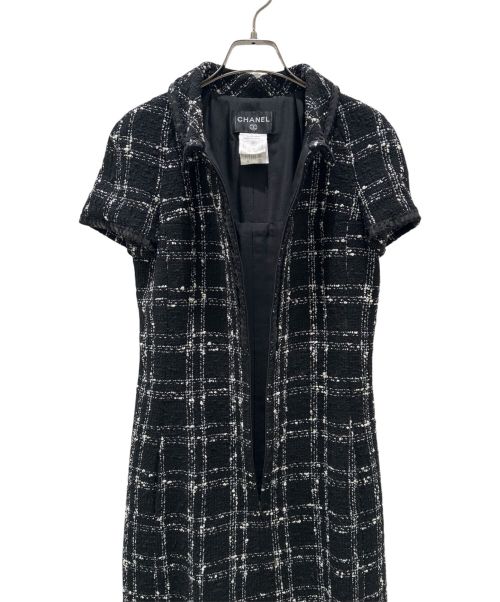 CHANEL（シャネル）CHANEL (シャネル) ツイード ワンピース ブラック サイズ:36の古着・服飾アイテム