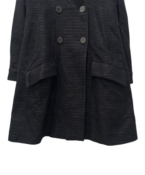 CHANEL（シャネル）CHANEL (シャネル) ツイード ダブルブレスト コート ブラック サイズ:36の古着・服飾アイテム