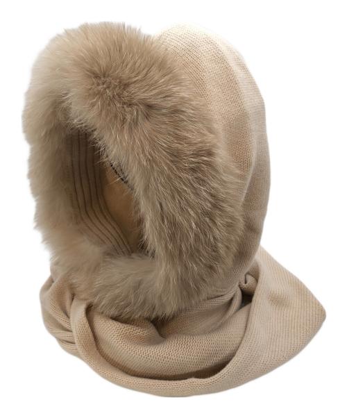 FOXEY（フォクシー）FOXEY (フォクシー) ファーフード付マフラー ベージュ サイズ:下記参照の古着・服飾アイテム