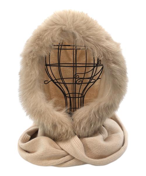 FOXEY（フォクシー）FOXEY (フォクシー) ファーフード付マフラー ベージュ サイズ:下記参照の古着・服飾アイテム