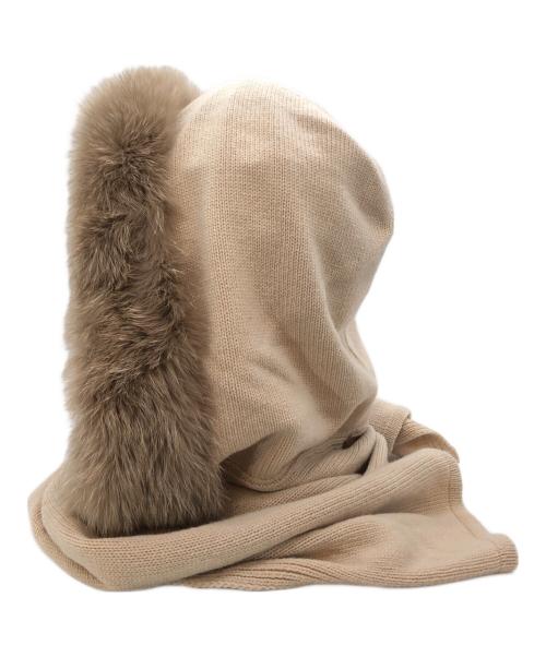 FOXEY（フォクシー）FOXEY (フォクシー) ファーフード付マフラー ベージュ サイズ:下記参照の古着・服飾アイテム