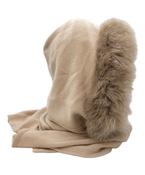 FOXEY（フォクシー）FOXEY (フォクシー) ファーフード付マフラー ベージュ サイズ:下記参照の古着・服飾アイテム