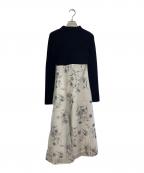 MERCURY DUOマーキュリーデュオ）の古着「フラワードッキングコルセットニットワンピース」｜ベージュ