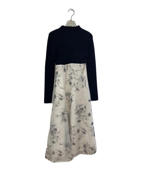 MERCURY DUO（マーキュリーデュオ）MERCURY DUO (マーキュリーデュオ) フラワードッキングコルセットニットワンピース ベージュ サイズ:Sの古着・服飾アイテム