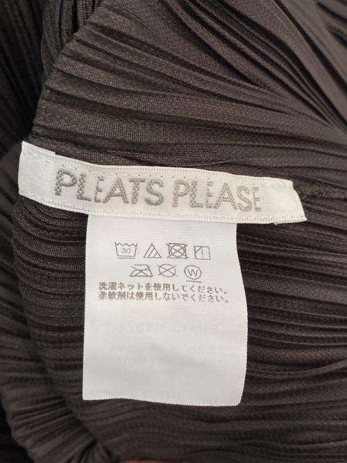 PLEATS PLEASE（プリーツプリーズ）PLEATS PLEASE (プリーツプリーズ) スタンドカラープリーツミディドレス ダークブラウン サイズ:2の古着・服飾アイテム