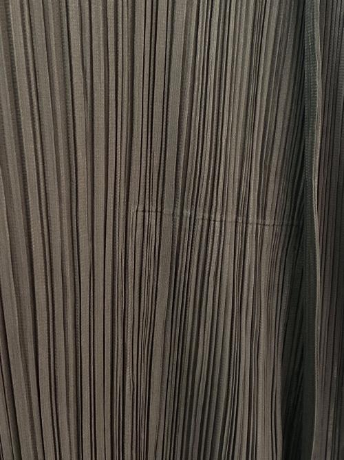 PLEATS PLEASE（プリーツプリーズ）PLEATS PLEASE (プリーツプリーズ) スタンドカラープリーツミディドレス ダークブラウン サイズ:2の古着・服飾アイテム