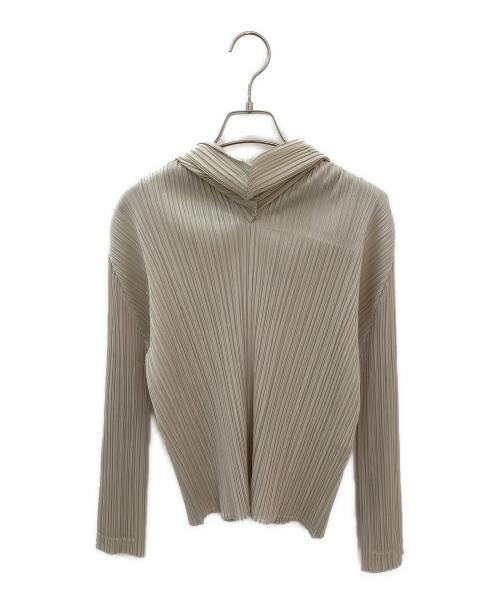 PLEATS PLEASE（プリーツプリーズ）PLEATS PLEASE (プリーツプリーズ) フーデッドプリーツカットソー ベージュ サイズ:3の古着・服飾アイテム