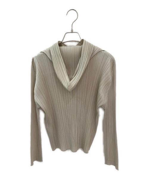 PLEATS PLEASE（プリーツプリーズ）PLEATS PLEASE (プリーツプリーズ) フーデッドプリーツカットソー ベージュ サイズ:3の古着・服飾アイテム