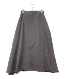 MADISON BLUE（マディソンブルー）の古着「MI-MOLLET FLARE BACK SATIN SK」｜チャコールグレー