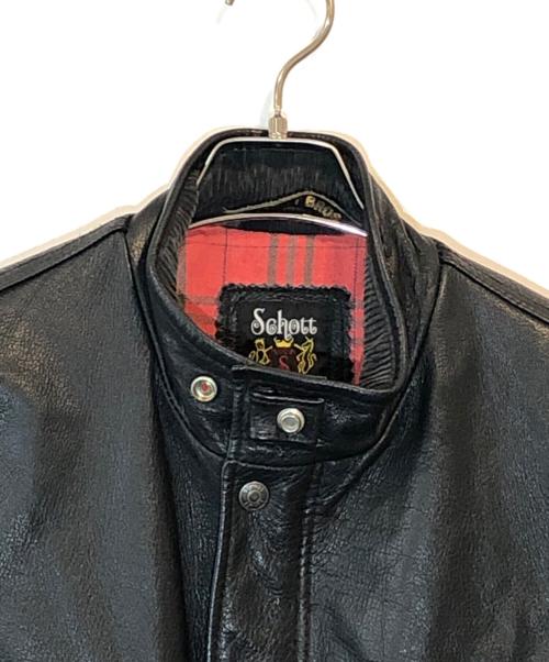 Schott（ショット）Schott (ショット) ゴートレザートレイルジャケット ブラック サイズ:Mの古着・服飾アイテム