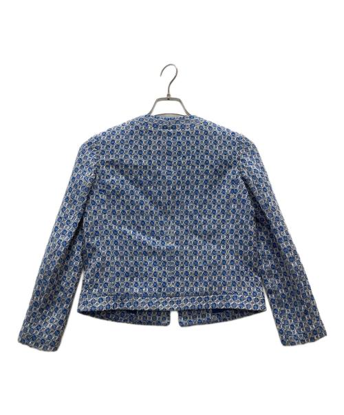 allureville（アルアバイル）allureville (アルアバイル) ノーカラージャケット ブルー サイズ:Sの古着・服飾アイテム