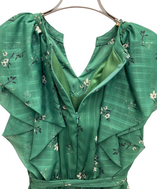 JUSGLITTY（ジャスグリッティー）JUSGLITTY (ジャスグリッティー) フラワープリントフリルワンピース グリーン サイズ:SIZE2の古着・服飾アイテム