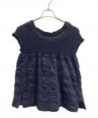 me ISSEY MIYAKEミーイッセイ ミヤケ）の古着「シワ加工ノースリーブブラウス」｜ネイビー