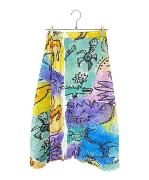 PLEATS PLEASE（プリーツプリーズ）PLEATS PLEASE (プリーツプリーズ) IN HER DREAM 総柄プリーツスカート マルチカラー サイズ:1の古着・服飾アイテム