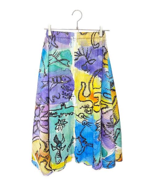 PLEATS PLEASE（プリーツプリーズ）PLEATS PLEASE (プリーツプリーズ) IN HER DREAM 総柄プリーツスカート マルチカラー サイズ:1の古着・服飾アイテム