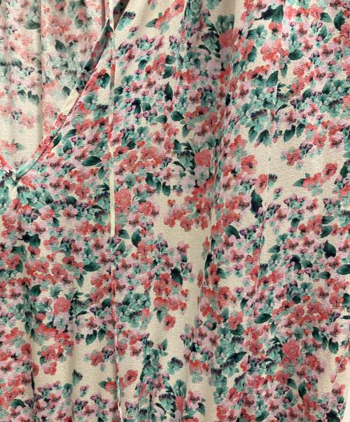 DRAWER（ドゥロワー）DRAWER (ドゥロワー) シルクフラワープリントウェストギャザーノースリーブ ワンピース ピンク サイズ:38の古着・服飾アイテム