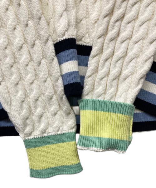 LACOSTE（ラコステ）LACOSTE (ラコステ) アシンメトリーケーブルニットテニスセーター ホワイト サイズ:40の古着・服飾アイテム