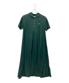 LACOSTE（ラコステ）の古着「鹿の子地マキシ丈ドレス」｜グリーン