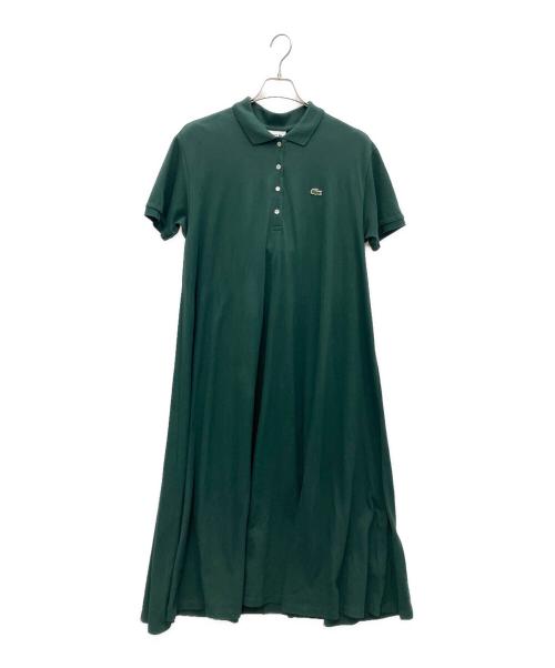 LACOSTE（ラコステ）LACOSTE (ラコステ) 鹿の子地マキシ丈ドレス グリーン サイズ:SIZE38の古着・服飾アイテム