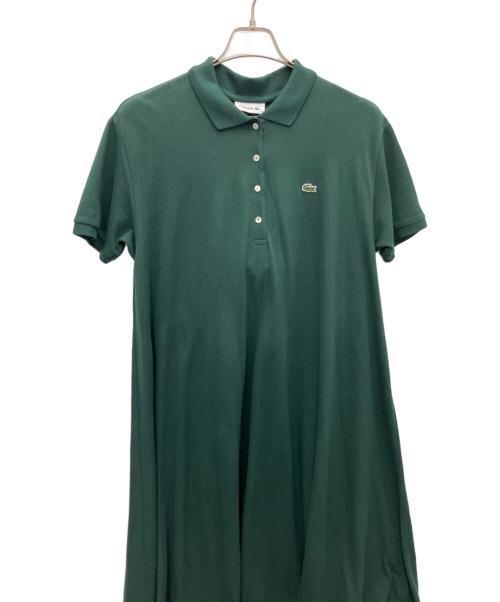 LACOSTE（ラコステ）LACOSTE (ラコステ) 鹿の子地マキシ丈ドレス グリーン サイズ:SIZE38の古着・服飾アイテム