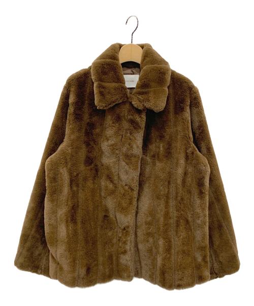 CASA FLINE（カーサフライン）CASA FLINE (カーサフライン) RECYCLE POLYESTER FUR SHORT COAT（リサイクルポリエステル ファーショートコート） ブラウン サイズ:ＳＩＺＥ　ＦＲＥＥの古着・服飾アイテム