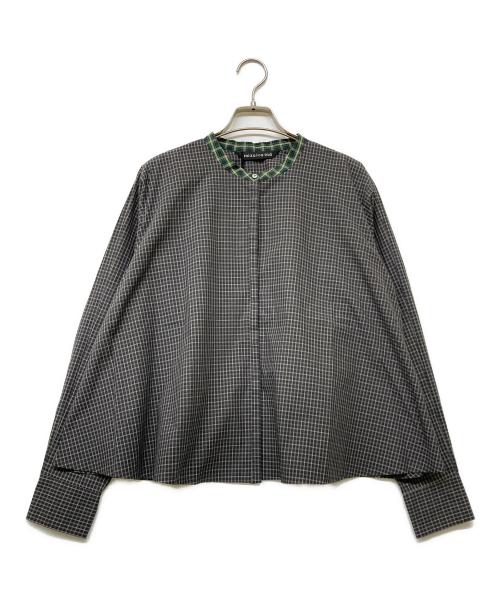 mizuiro-ind（ミズイロインド）mizuiro-ind (ミズイロインド) バンドカラーチェックシャツ ブラック サイズ:‐の古着・服飾アイテム