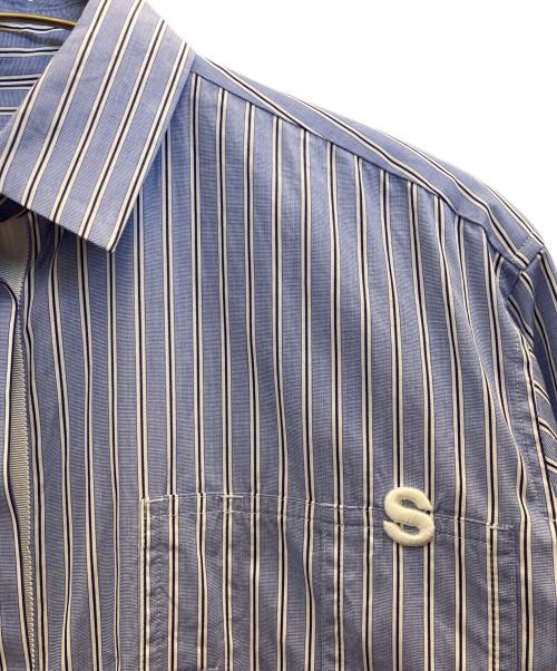 sacai（サカイ）sacai (サカイ) THOMAS MASON (トーマスメイソン) ストライプシャツ ブルー サイズ:1の古着・服飾アイテム