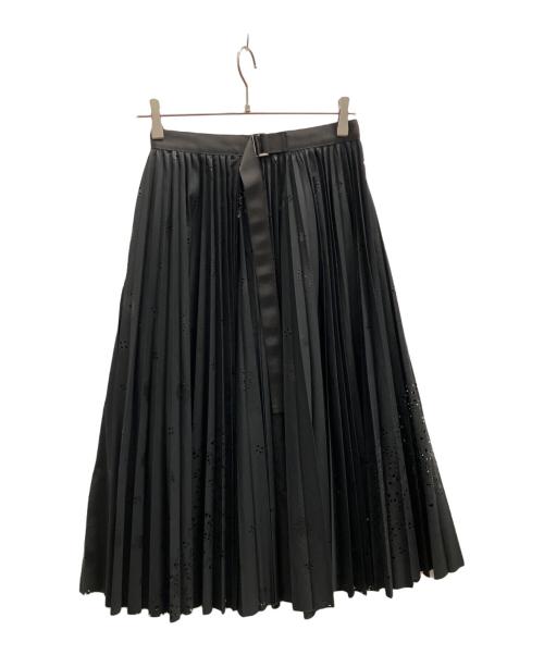 sacai（サカイ）sacai (サカイ) バンダナプリントプリーツスカート ブラック サイズ:1の古着・服飾アイテム