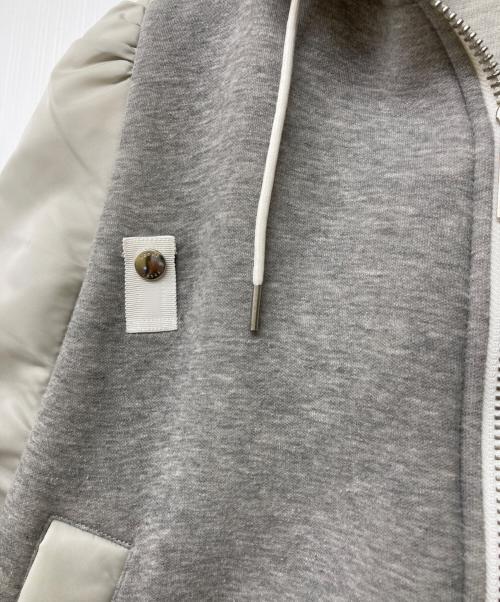 sacai（サカイ）sacai (サカイ) MA-1 スポンジスウェット ドッキングブルゾン グレー サイズ:1の古着・服飾アイテム