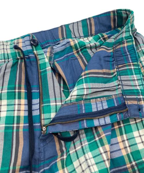 POLO RALPH LAUREN（ポロ・ラルフローレン）POLO RALPH LAUREN (ポロ・ラルフローレン) QRタグ RELAXED FITチェックイージーハーフパンツ グリーン×ブルー サイズ:Lの古着・服飾アイテム
