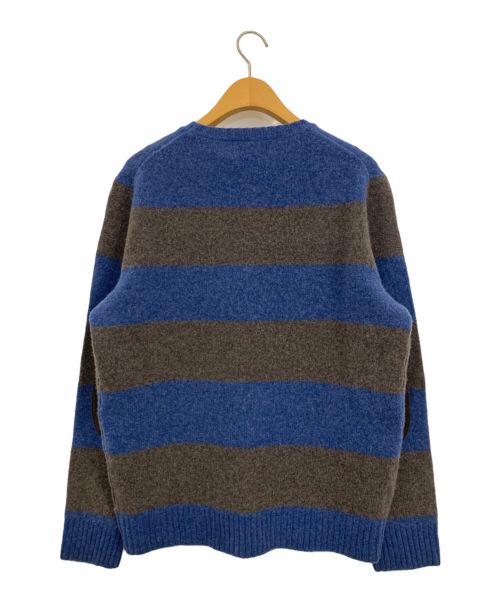 POLO RALPH LAUREN（ポロ・ラルフローレン）POLO RALPH LAUREN (ポロ・ラルフローレン) エルボーパッチニット ブルー×ブラウン サイズ:Lの古着・服飾アイテム