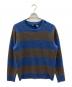 POLO RALPH LAUREN（ポロ・ラルフローレン）の古着「エルボーパッチニット」｜ブルー×チャコールグレー