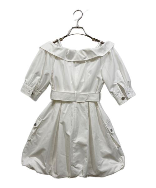 eimy istoire（エイミーイストワール）eimy istoire (エイミーイストワール) オフショルダーバルーンミニワンピース ホワイト サイズ:Sの古着・服飾アイテム