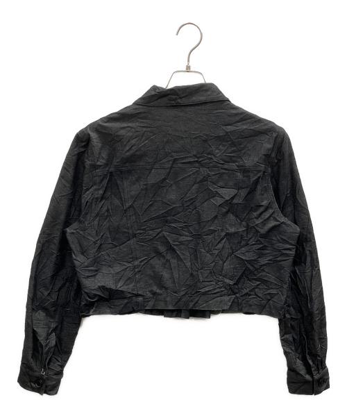 Y's（ワイズ）Y's (ワイズ) シワ加工クロップドシャツ ブラック サイズ:2の古着・服飾アイテム