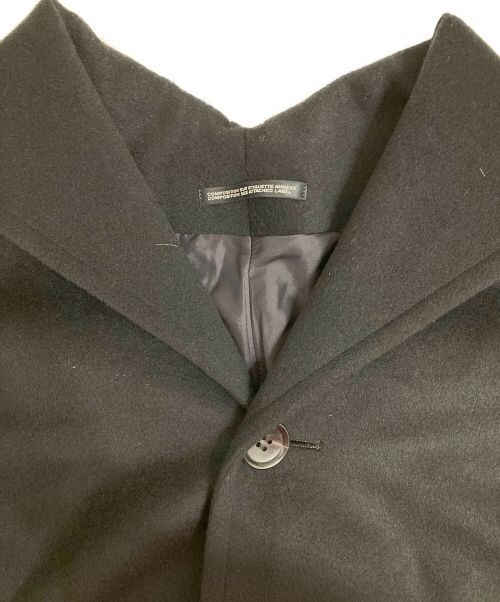 YOHJI YAMAMOTO（ヨウジヤマモト）YOHJI YAMAMOTO (ヨウジヤマモト) ドロップショルダー カシミヤ混コート ブラック サイズ:1の古着・服飾アイテム