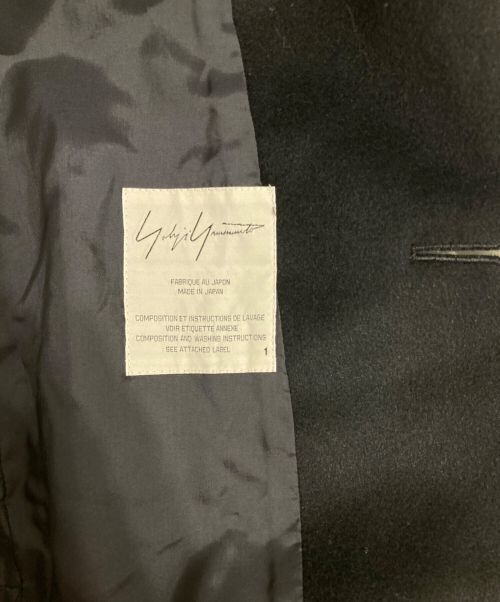 YOHJI YAMAMOTO（ヨウジヤマモト）YOHJI YAMAMOTO (ヨウジヤマモト) ドロップショルダー カシミヤ混コート ブラック サイズ:1の古着・服飾アイテム